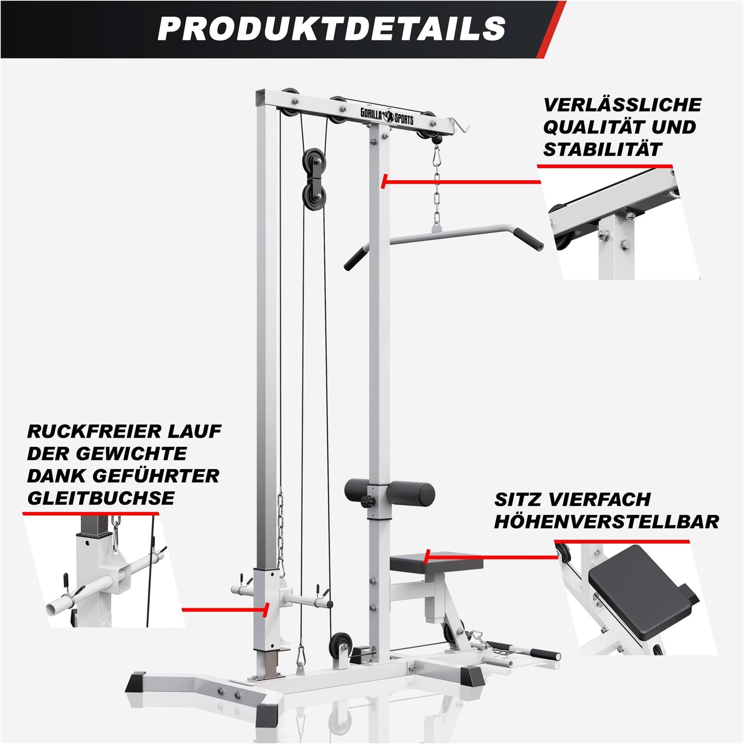 Lat Machine con Pulley e Maniglie