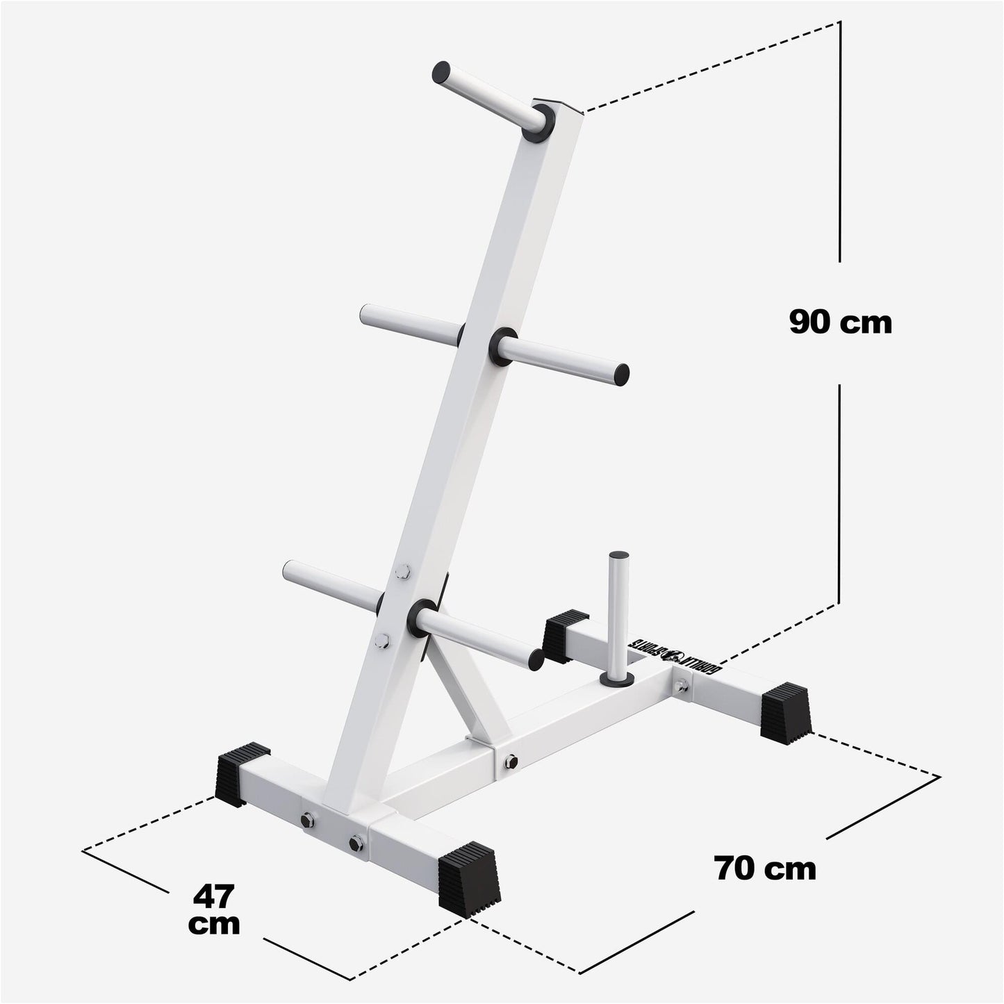 Rastrelliera Porta Dischi con 4 Supporti, 30/31 mm, in nero/bianco