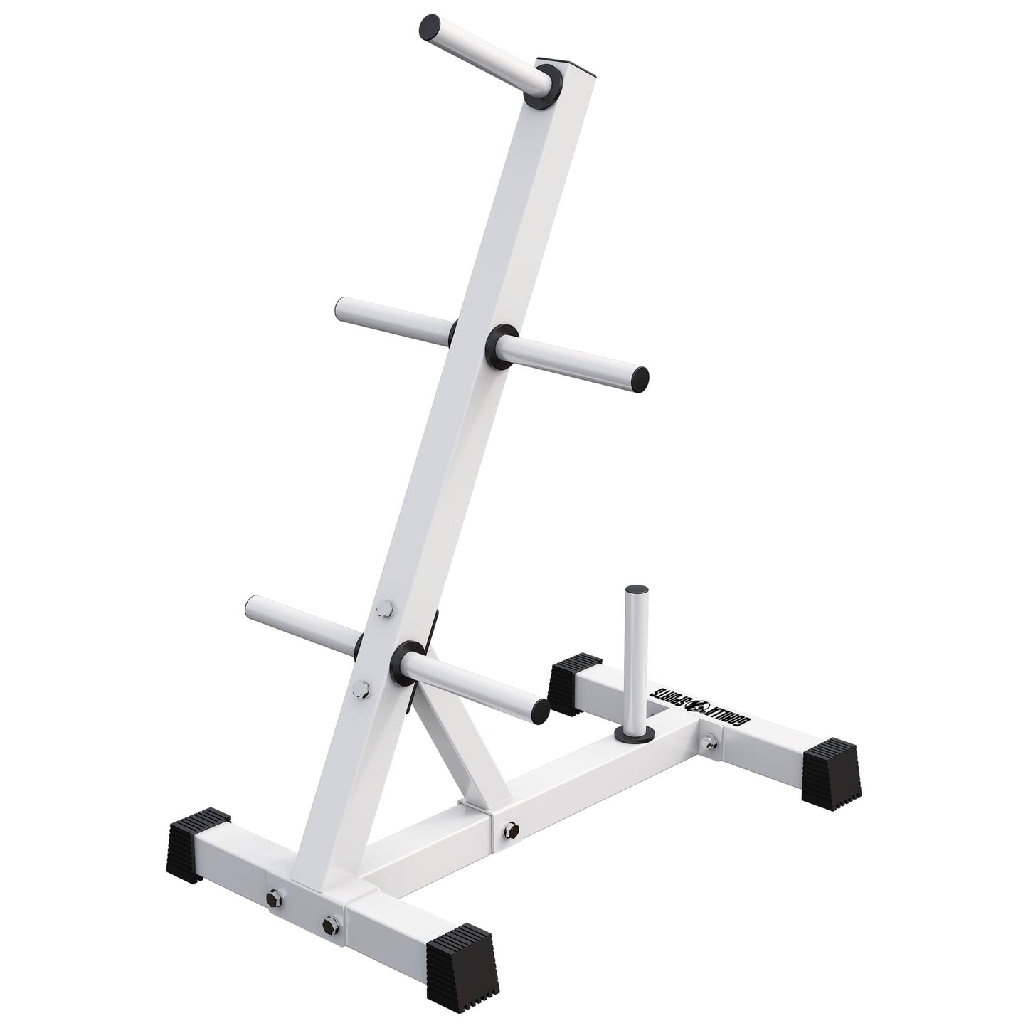 Rastrelliera Porta Dischi con 4 Supporti, 30/31 mm, in nero/bianco