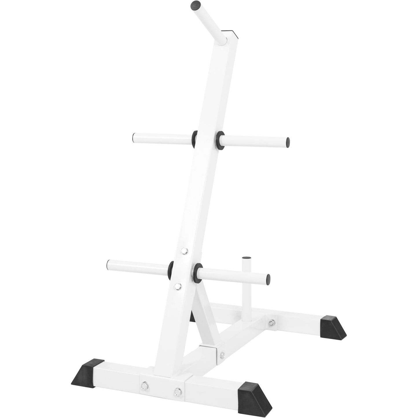 Supporto porta dischi palestra Gorilla Sports in metallo bianco per bodybuilding e fitness