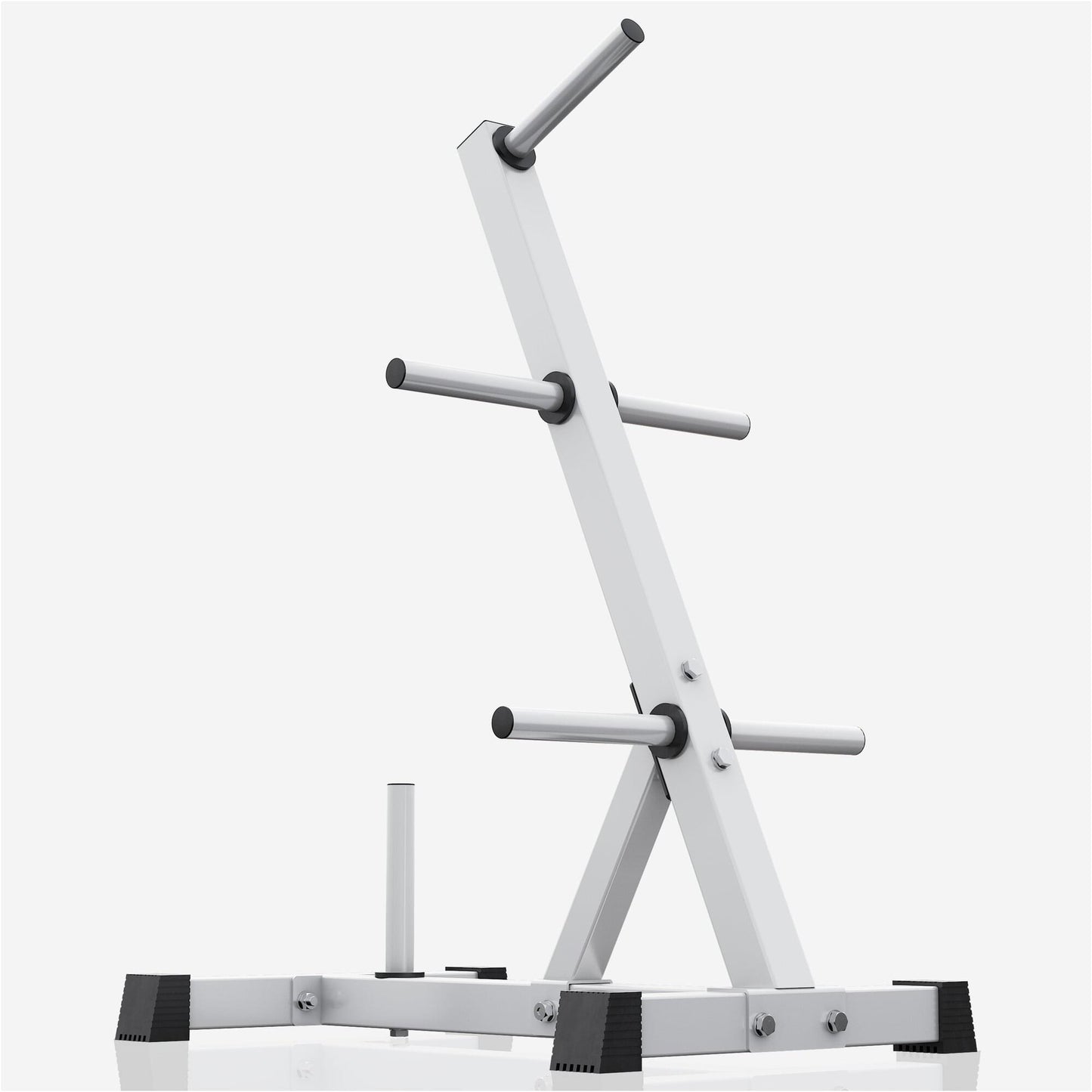 Rastrelliera Porta Dischi con 4 Supporti, 30/31 mm, in nero/bianco