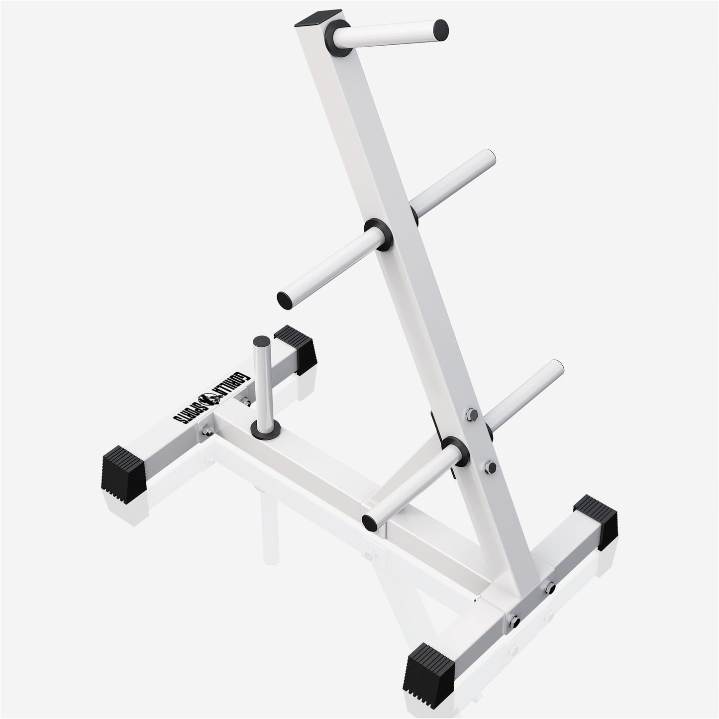 Rastrelliera Porta Dischi con 4 Supporti, 30/31 mm, in nero/bianco