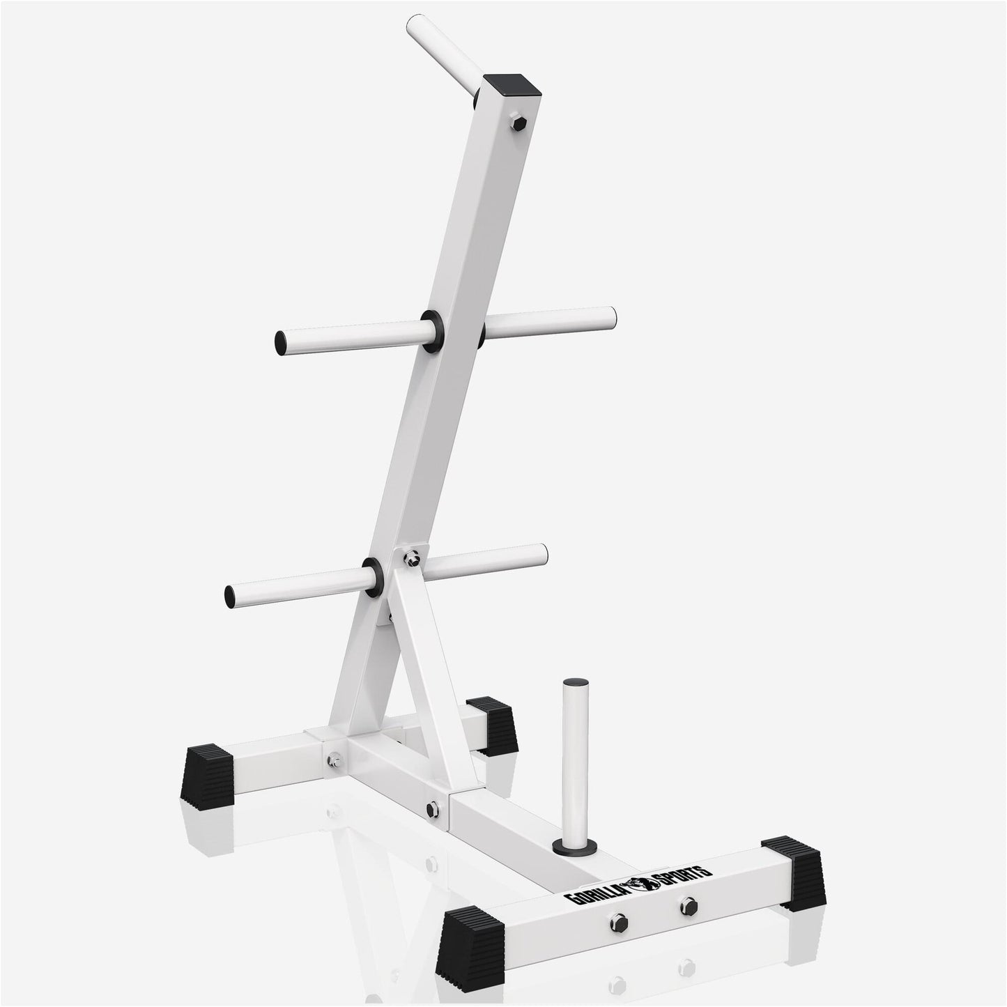 Rastrelliera Porta Dischi con 4 Supporti, 30/31 mm, in nero/bianco