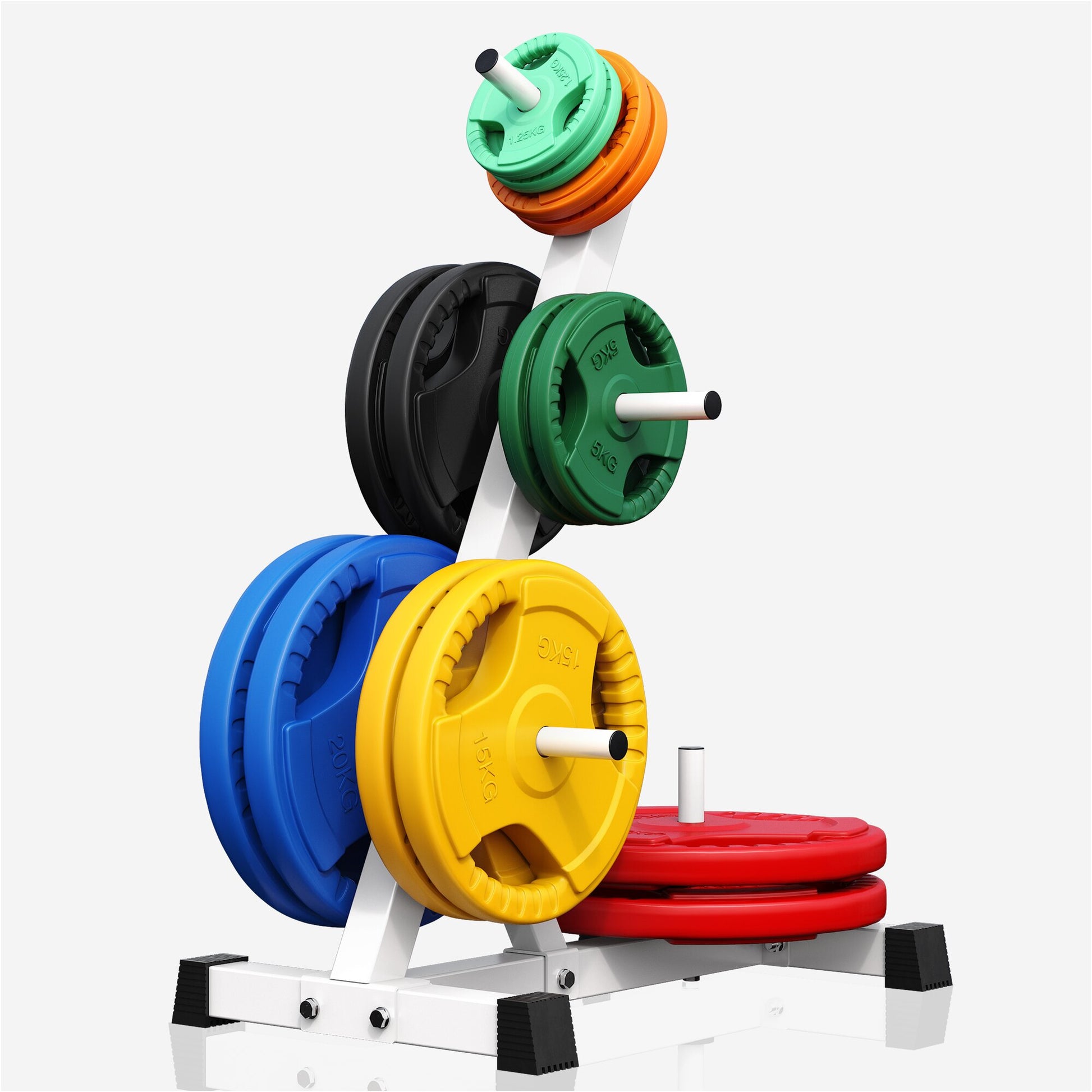 Supporto pesi con dischi colorati Gorilla Sports per bodybuilding e fitness