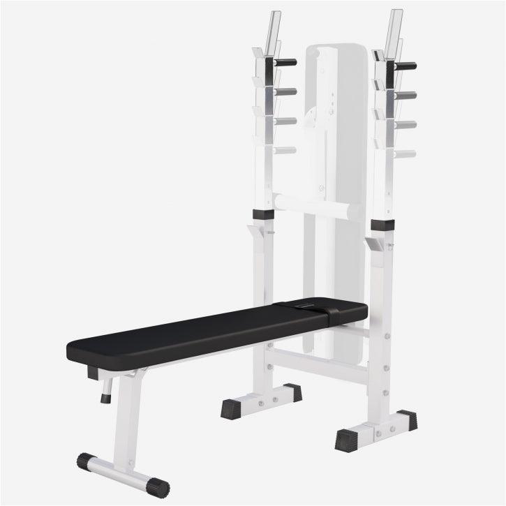 Panca pesi Gorilla Sports per bodybuilding e fitness, colore nero e bianco, struttura robusta