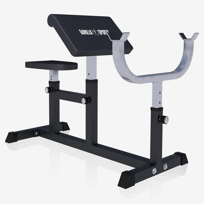 Panca Scott con Supporto Bilanciere bianca/nera