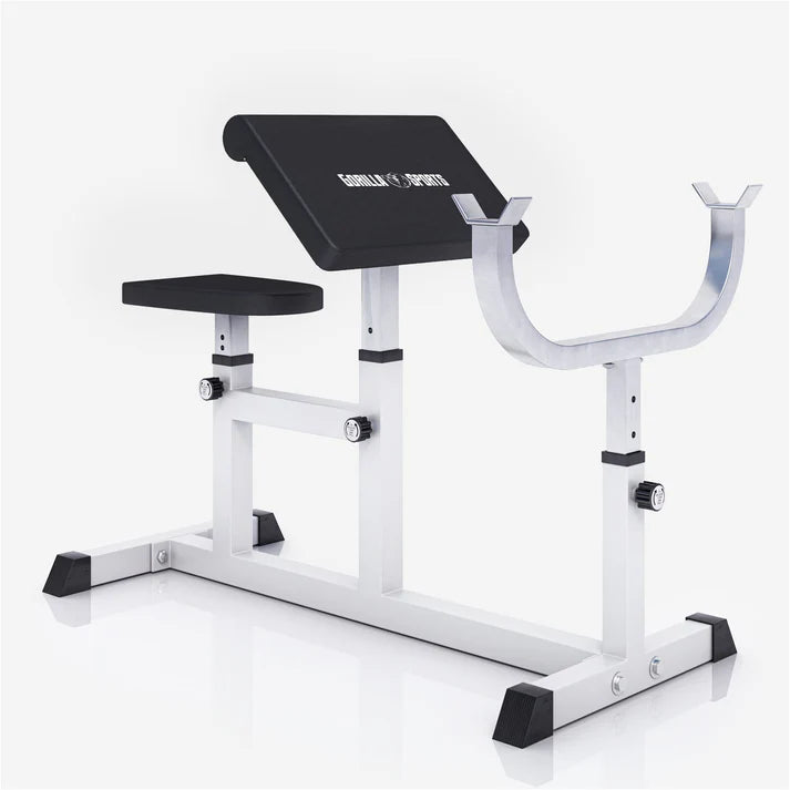 Panca Scott con Supporto Bilanciere bianca/nera