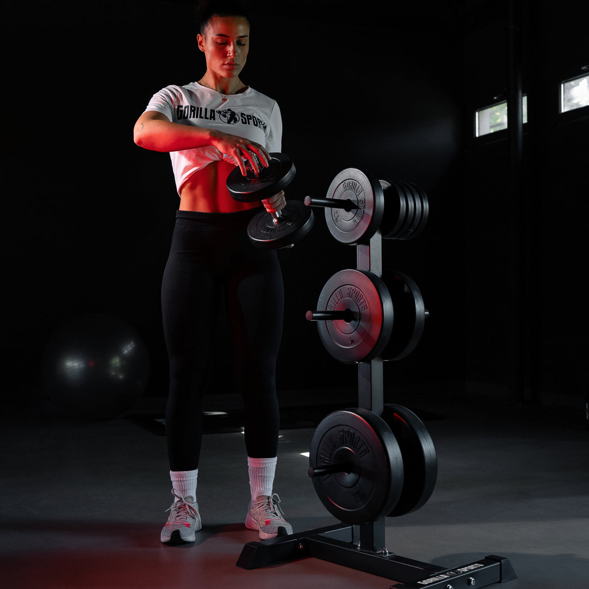 Rastrelliera Porta Dischi con 3 Supporti, 30/31 mm, in nero/bianco