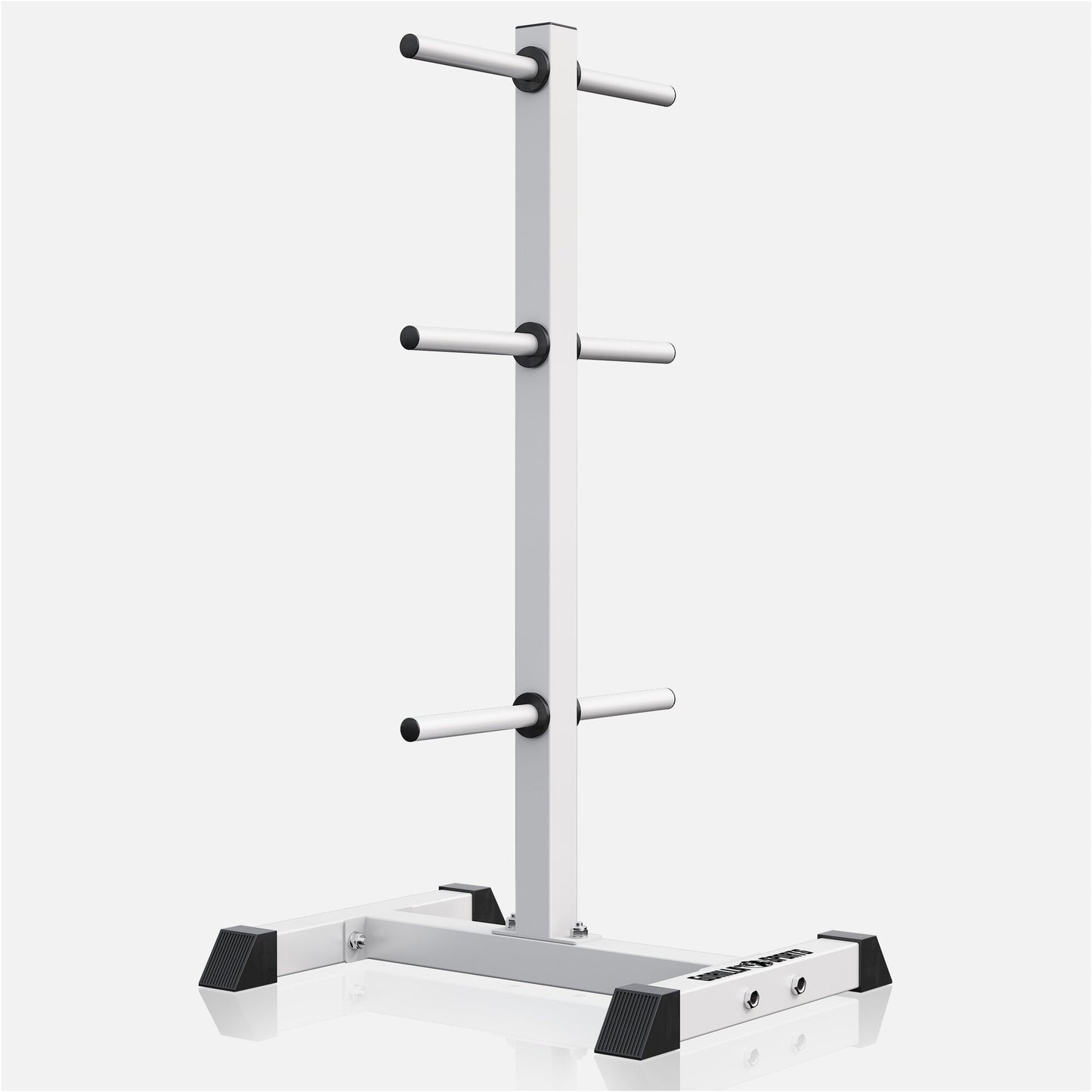 Supporto porta dischi pesi palestra Gorilla Sports in metallo bianco, accessorio bodybuilding