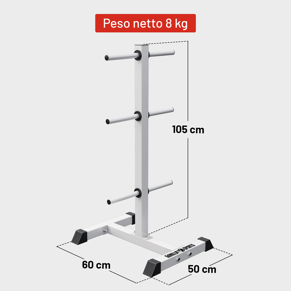 Rastrelliera Porta Dischi con 3 Supporti, 30/31 mm, in nero/bianco