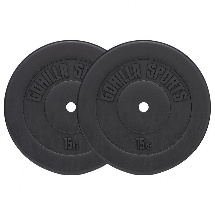 Coppia di dischi pesi 15 kg Gorilla Sports per bodybuilding e fitness