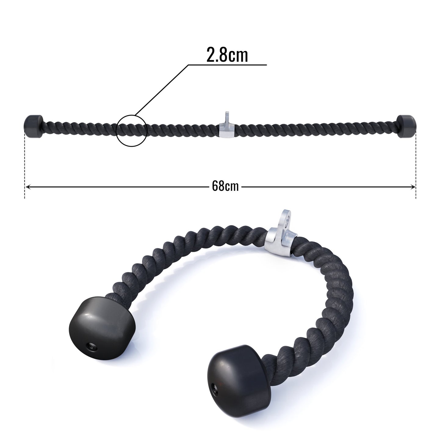 Corda in Nylon con Giunto Girevole Cromato