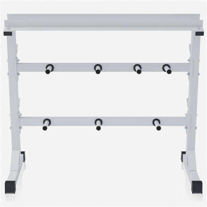 Supporto porta dischi pesi in metallo bianco Gorilla Sports per palestra e fitness