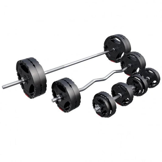 Set Bilanciere, Barra EZ, Manubri e Dischi Gripper 100 kg