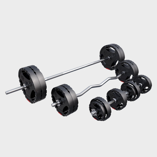 Set Bilanciere, Barra EZ, Manubri e Dischi Gripper 100 kg
