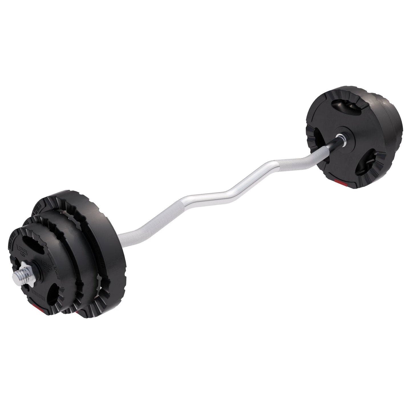 Curl Bilanciere EZ e Dischi in Plastica 25 kg 30/31 mm