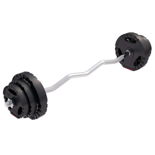 Curl Bilanciere EZ e Dischi in Plastica 25 kg 30/31 mm