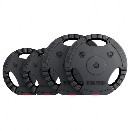 Dischi Pesi Tri Grip Ø 1"/25 mm, 2,5 - 35 lb, in plastica riempiti di cemento