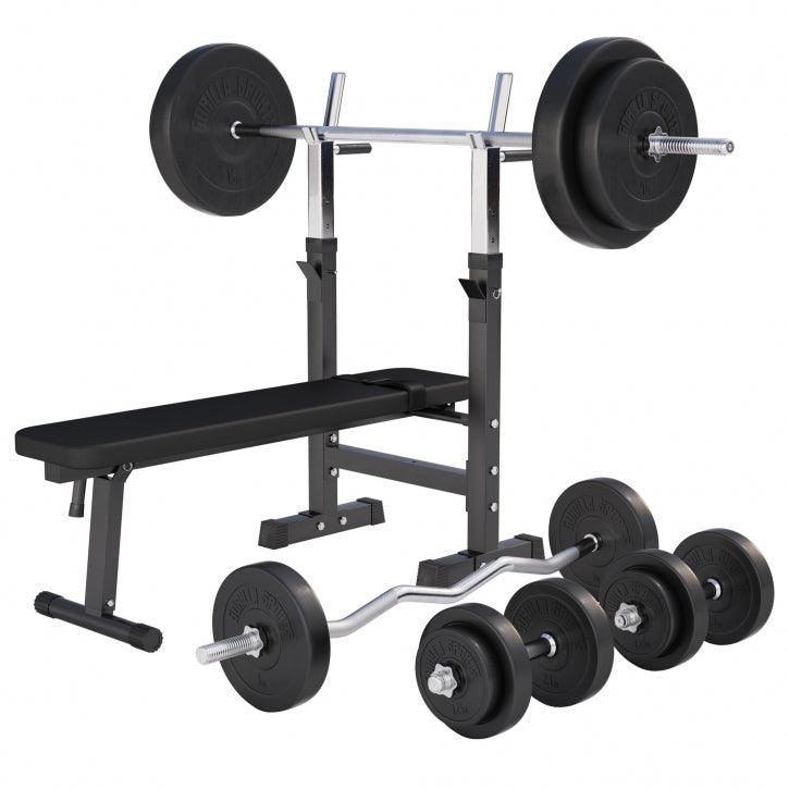 Set Panca Pesi e Bilancere 38-100 kg