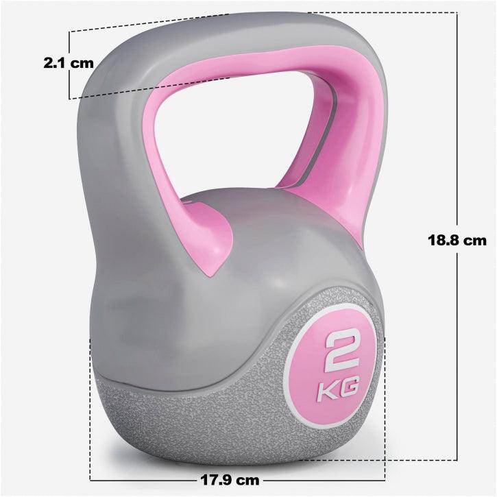 Kettlebell Colorato in Plastica, Peso a Scelta 2-20 kg