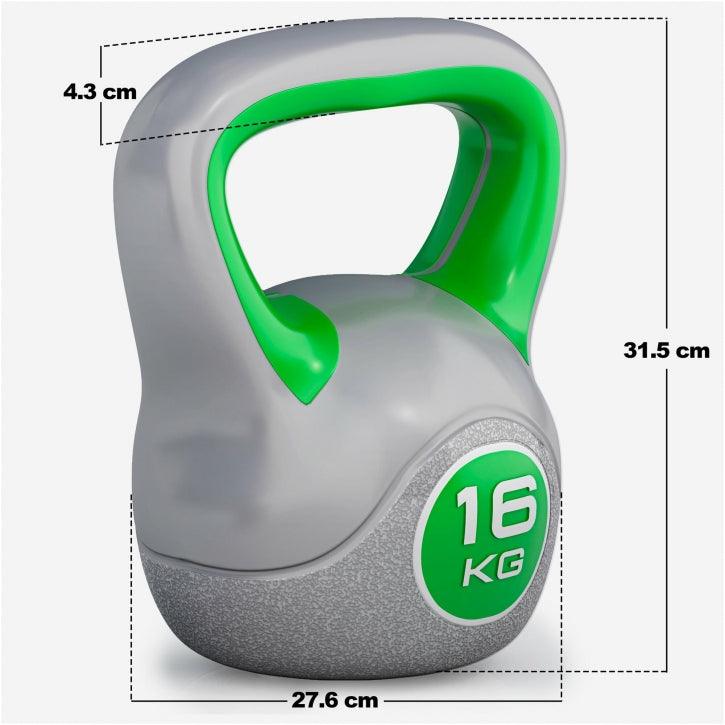 Kettlebell Colorato in Plastica, Peso a Scelta 2-20 kg