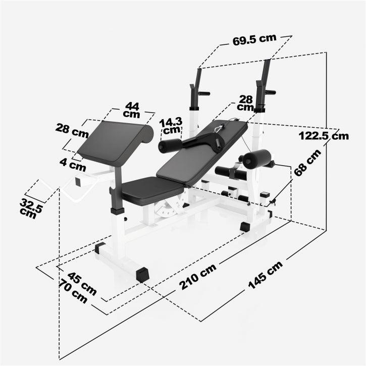 Panca Multifunzione con Set di Pesi 40-100 kg