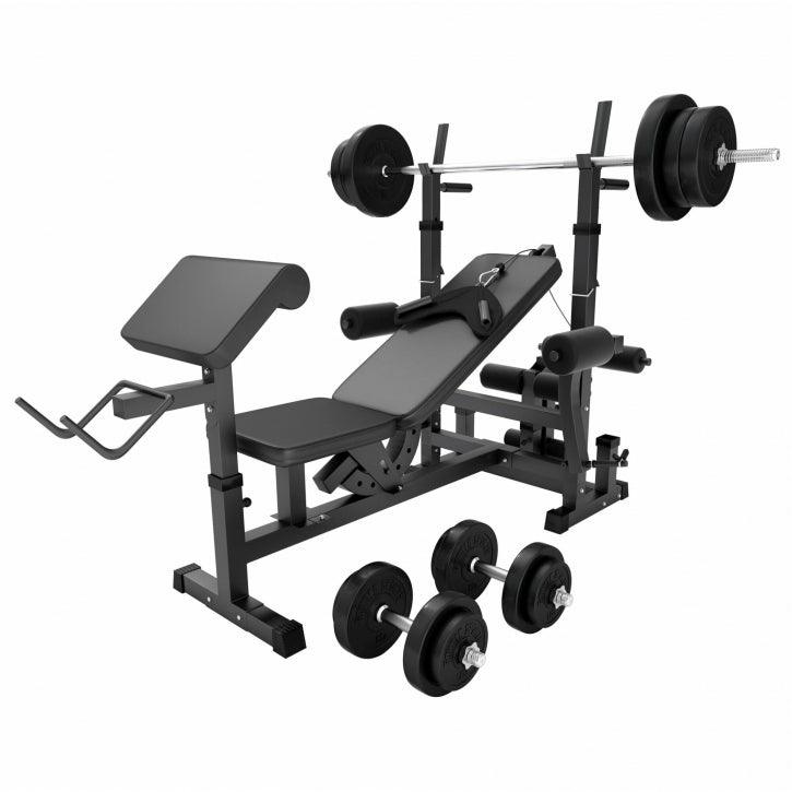 Panca Multifunzione con Set di Pesi 40-100 kg