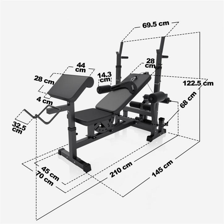 Panca Multifunzione con Set di Pesi 40-100 kg