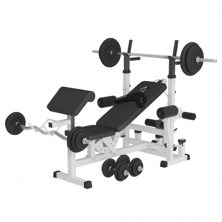 Panca Palestra Multifunzione con Bilencieri e Dischi 108 kg