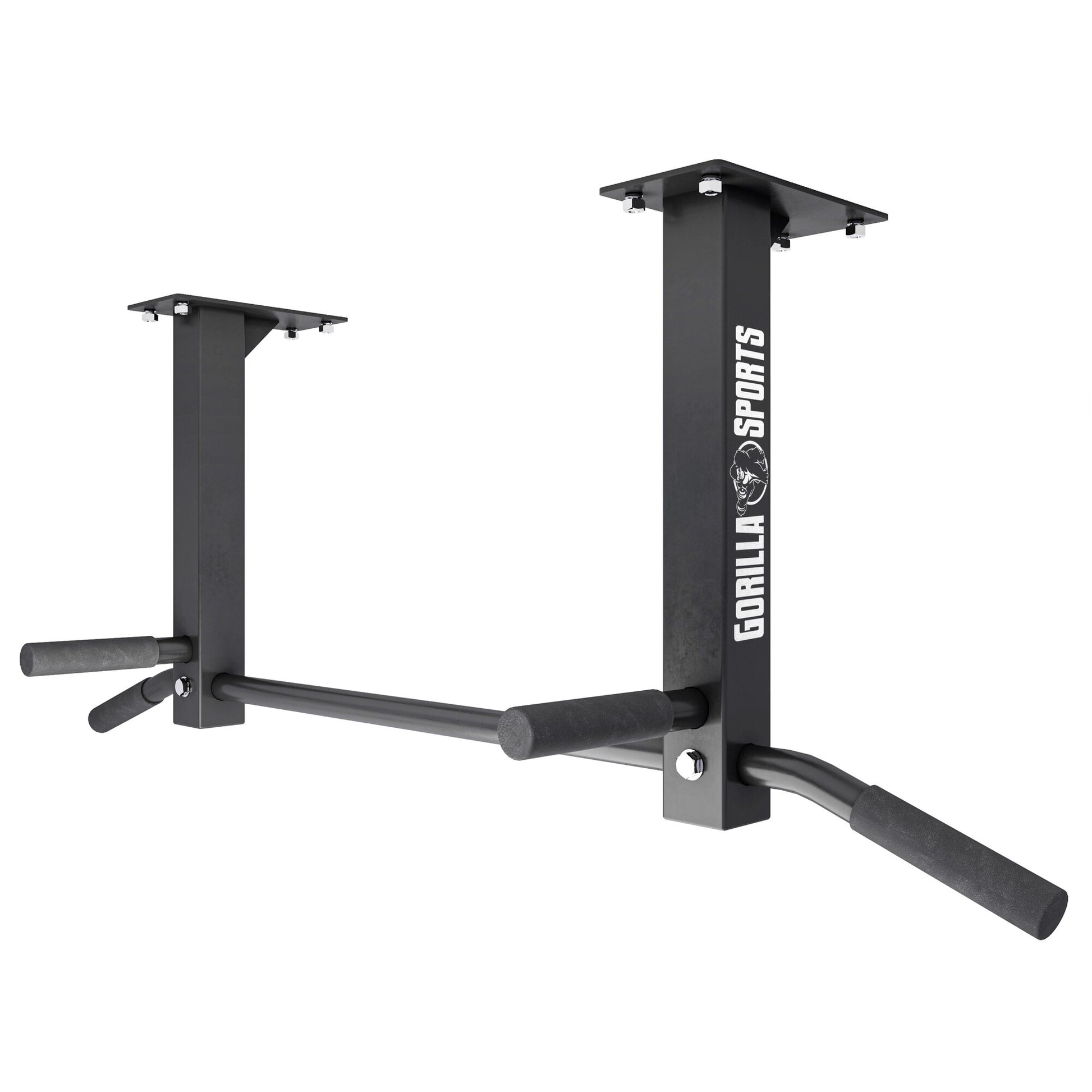 Barra trazioni soffitto Gorilla Sports, struttura nera robusta per allenamento fitness