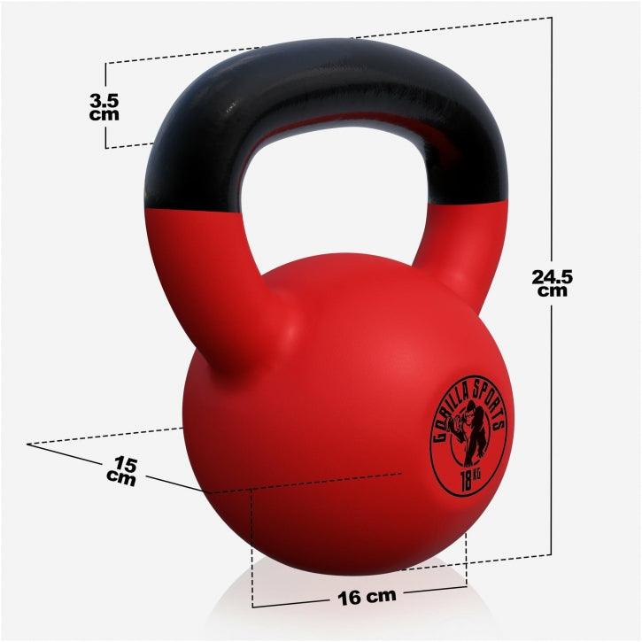 Kettlebell in Gesso con Rivestimento in Vinile 2 kg - 32 kg