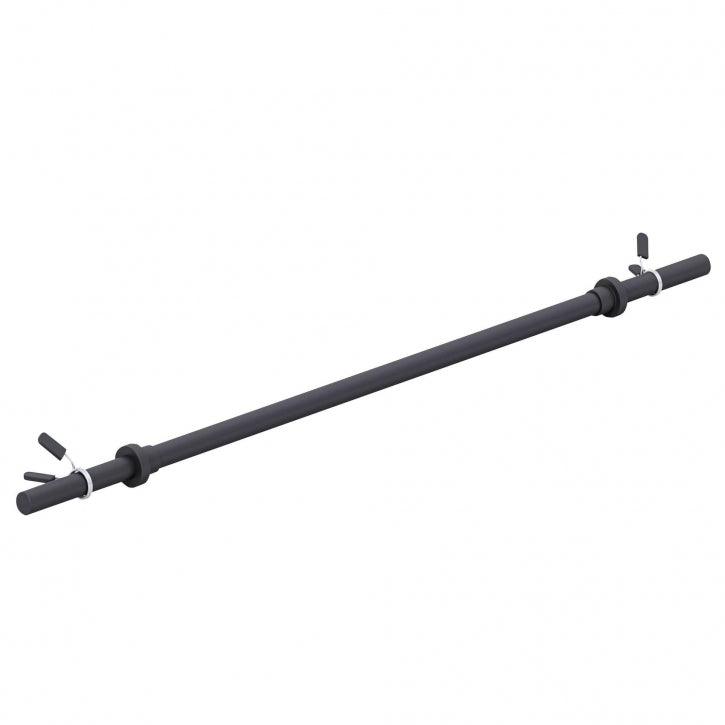 Bilanciere nero Gorilla Sports per bodybuilding, accessorio fitness su sfondo bianco.