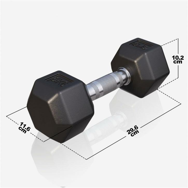 Manubrio esagonale Gorilla Sports con misure, attrezzo palestra bodybuilding fitness