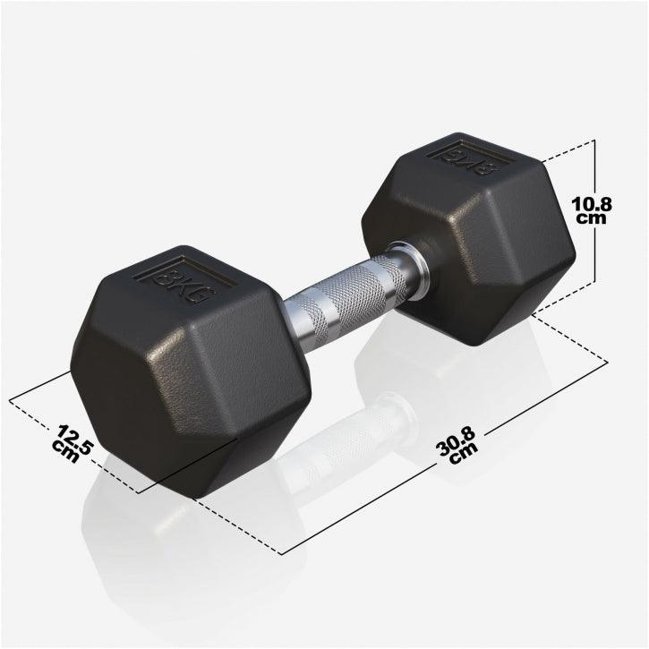 Manubrio esagonale per palestra Gorilla Sports, dimensioni 30,8x12,5x10,8 cm