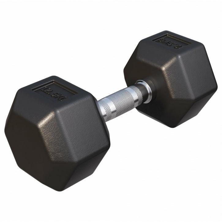 Manubrio esagonale in gomma Gorilla Sports per palestra bodybuilding fitness
