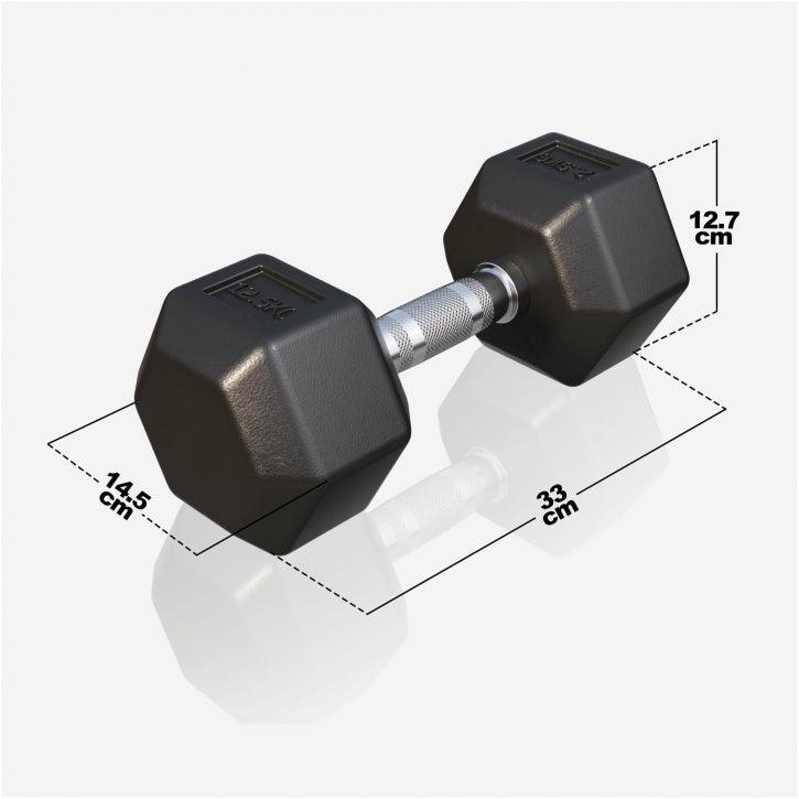 Manubrio esagonale pesi palestra Gorilla Sports, dimensioni 33x14,5x12,7 cm