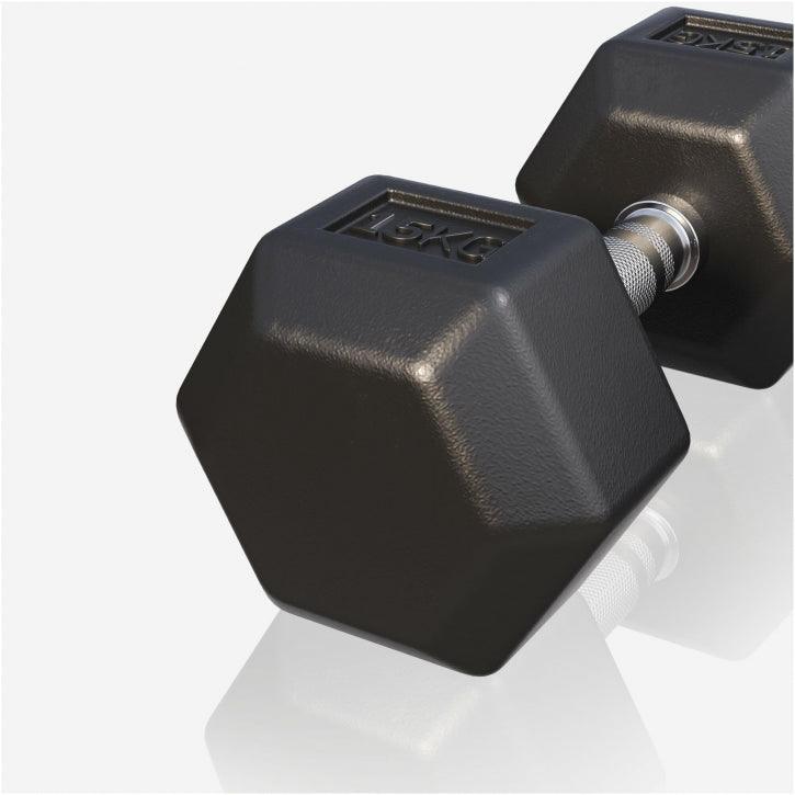 Manubrio esagonale 15 kg Gorilla Sports per allenamento fitness e bodybuilding