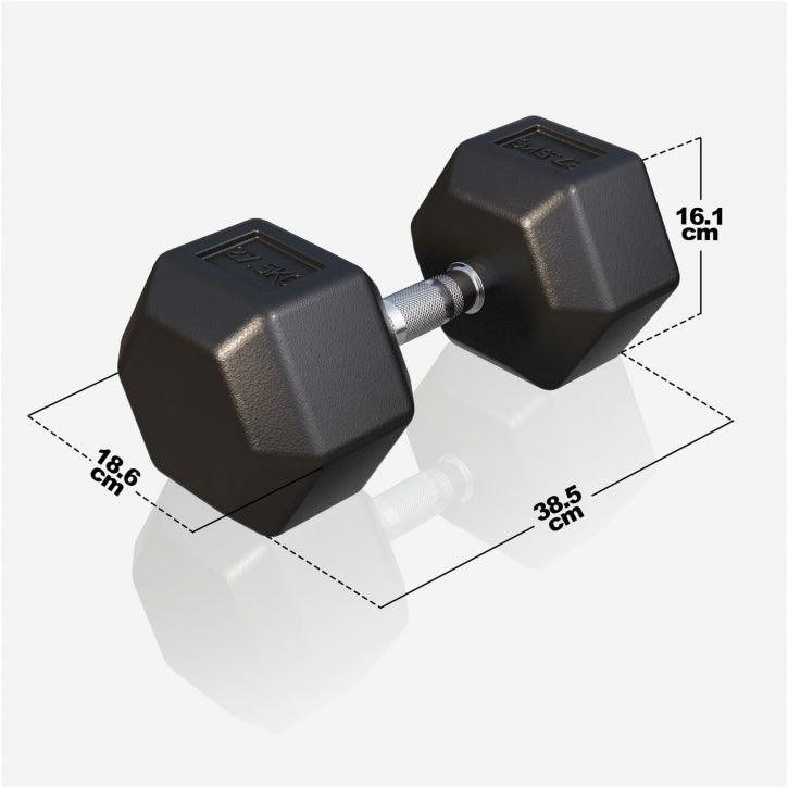 Manubrio esagonale Gorilla Sports, misure 38,5x18,6x16,1 cm, attrezzo bodybuilding fitness