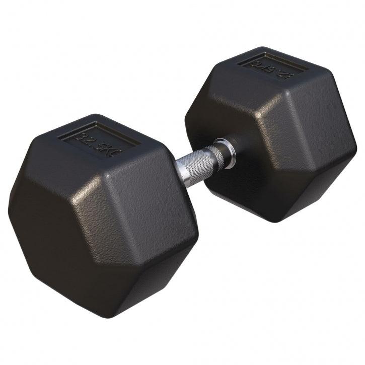 Manubrio esagonale nero per palestra, ideale per allenamento fitness e bodybuilding