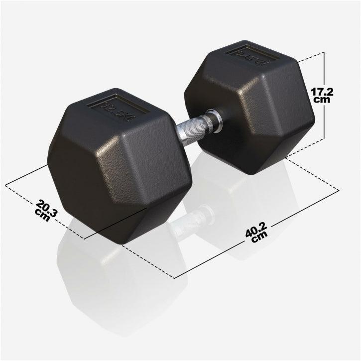 Manubrio esagonale nero Gorilla Sports per fitness, con dimensioni 40,2x20,3x17,2 cm