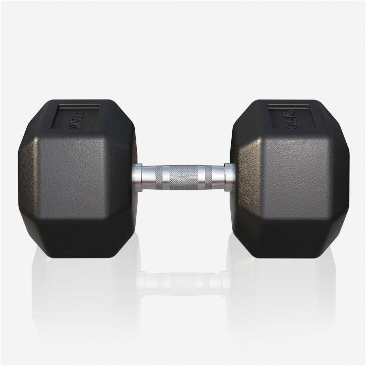 Manubrio esagonale nero per bodybuilding e fitness su sfondo bianco Gorilla Sports