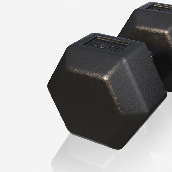 Manubrio esagonale 15 kg nero Gorilla Sports per palestra bodybuilding e fitness