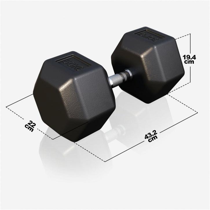 Manubrio esagonale nero Gorilla Sports con impugnatura in acciaio, misure 22x43,2x19,4 cm