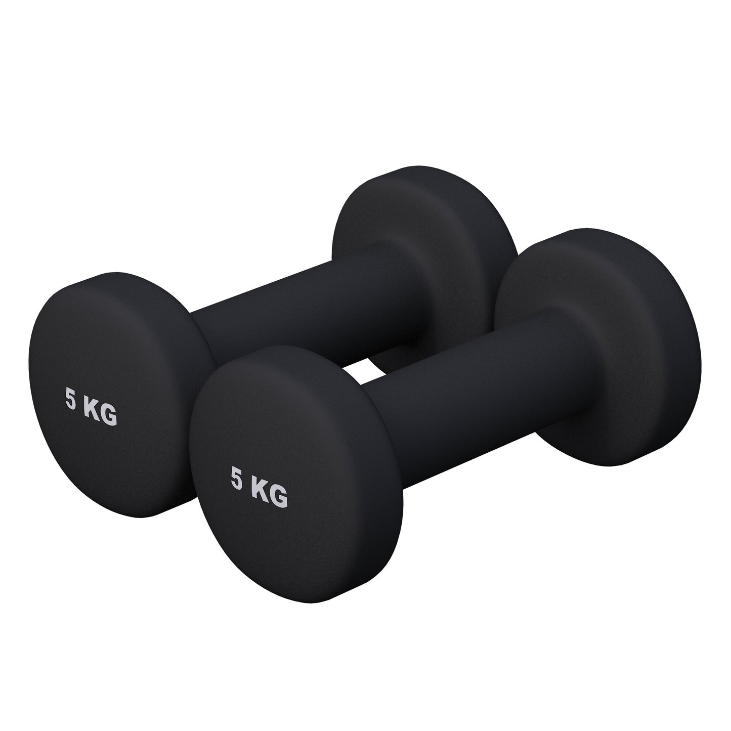 Coppia di manubri fitness Gorilla Sports 5 kg neri per allenamento bodybuilding