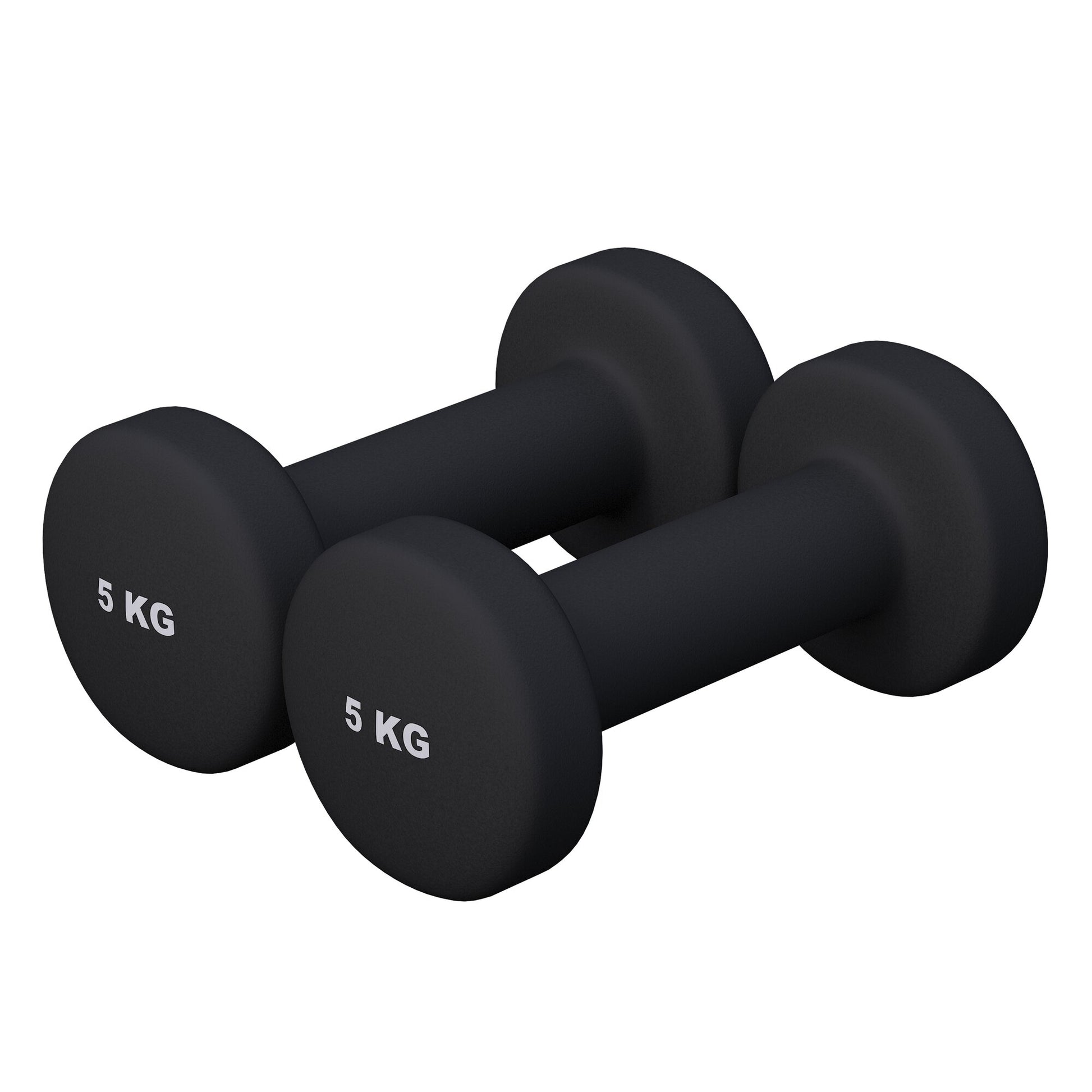 Coppia di manubri fitness Gorilla Sports 5 kg neri per allenamento bodybuilding