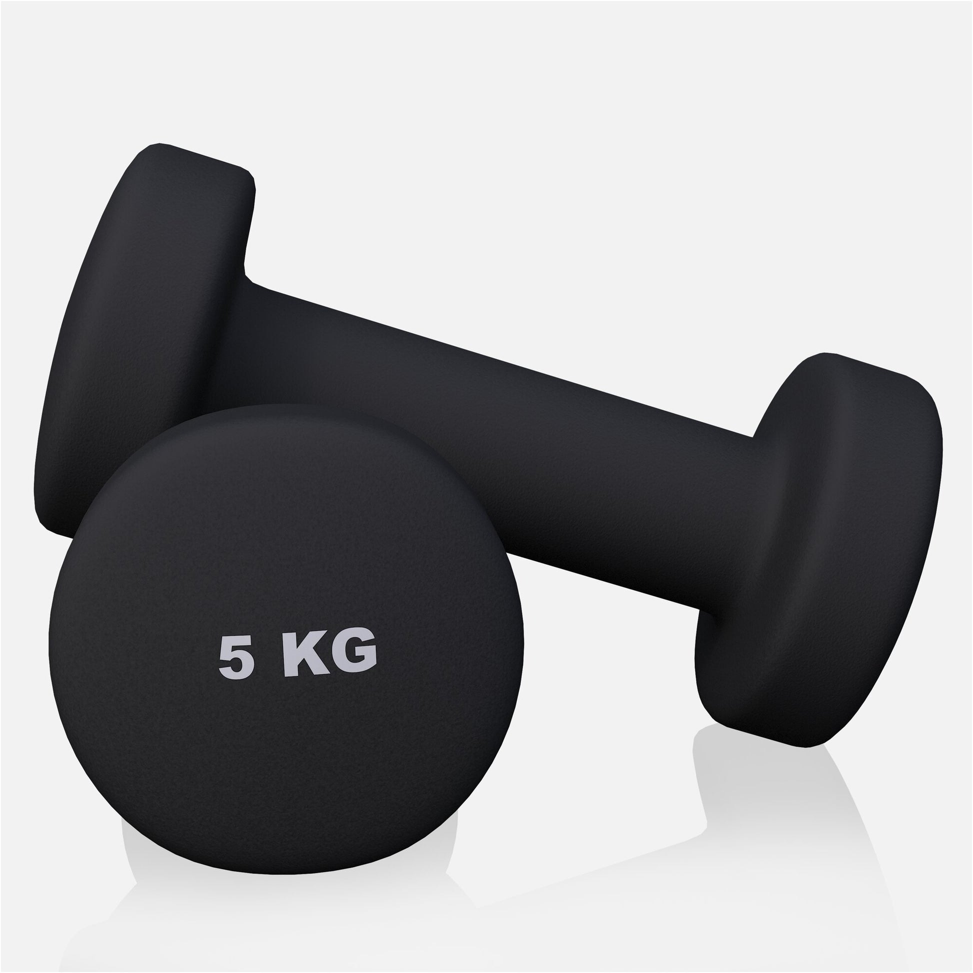 Manubrio nero da 5 kg Gorilla Sports per fitness e bodybuilding, sfondo bianco