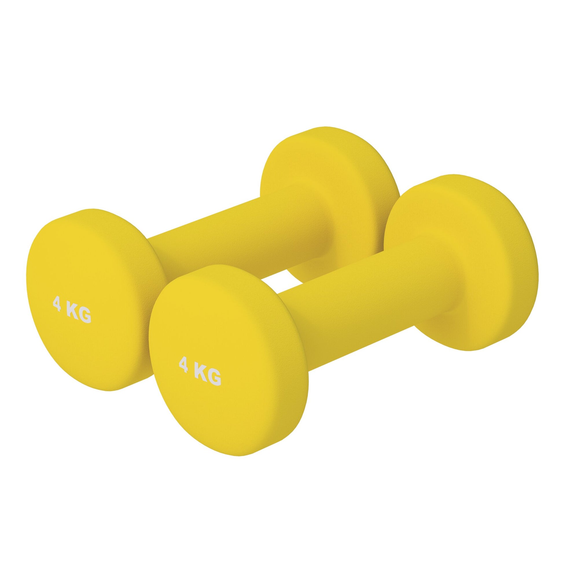 Coppia di manubri gialli 4 kg Gorilla Sports per allenamento fitness e bodybuilding