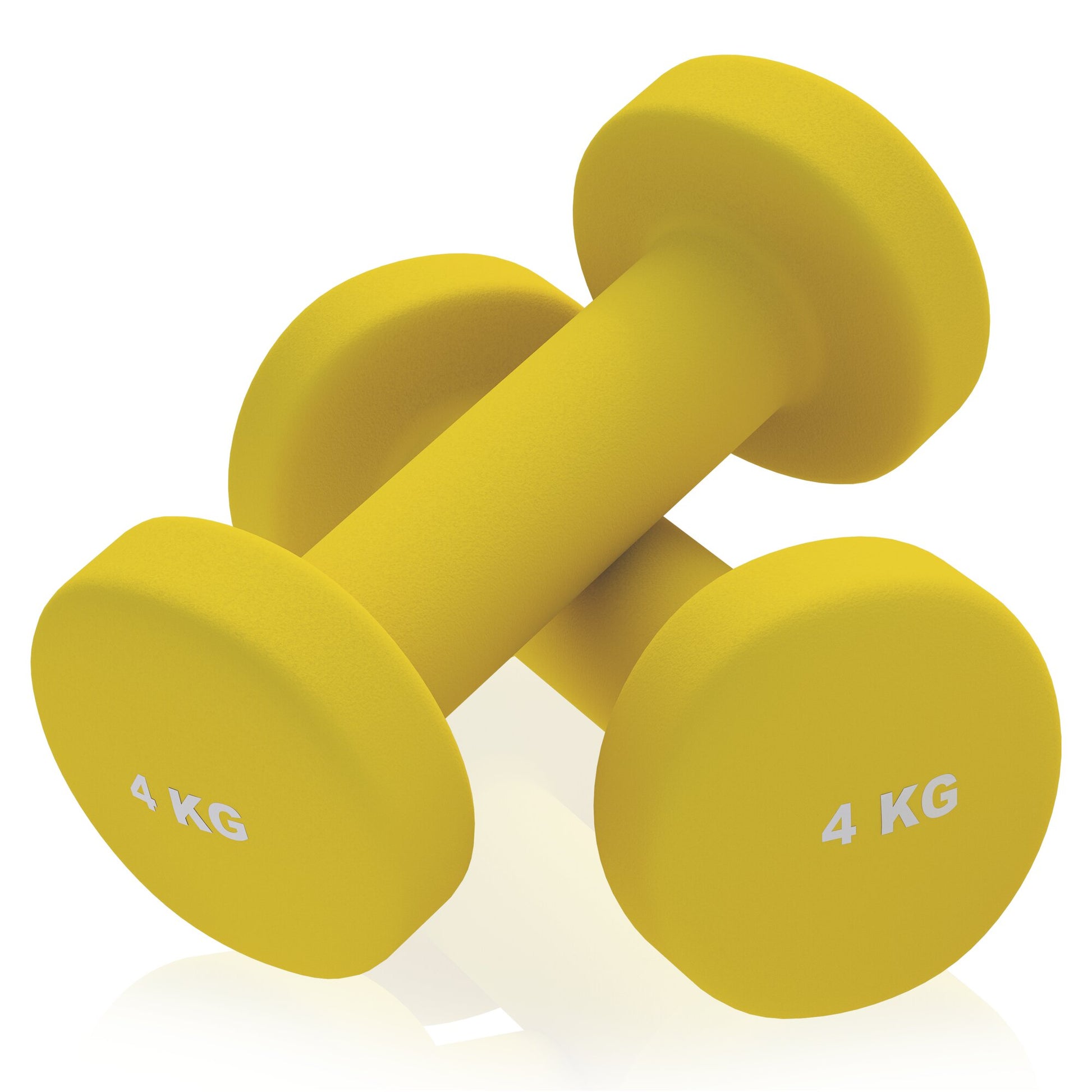 Coppia di manubri gialli 4 kg per fitness e bodybuilding, Gorilla Sports