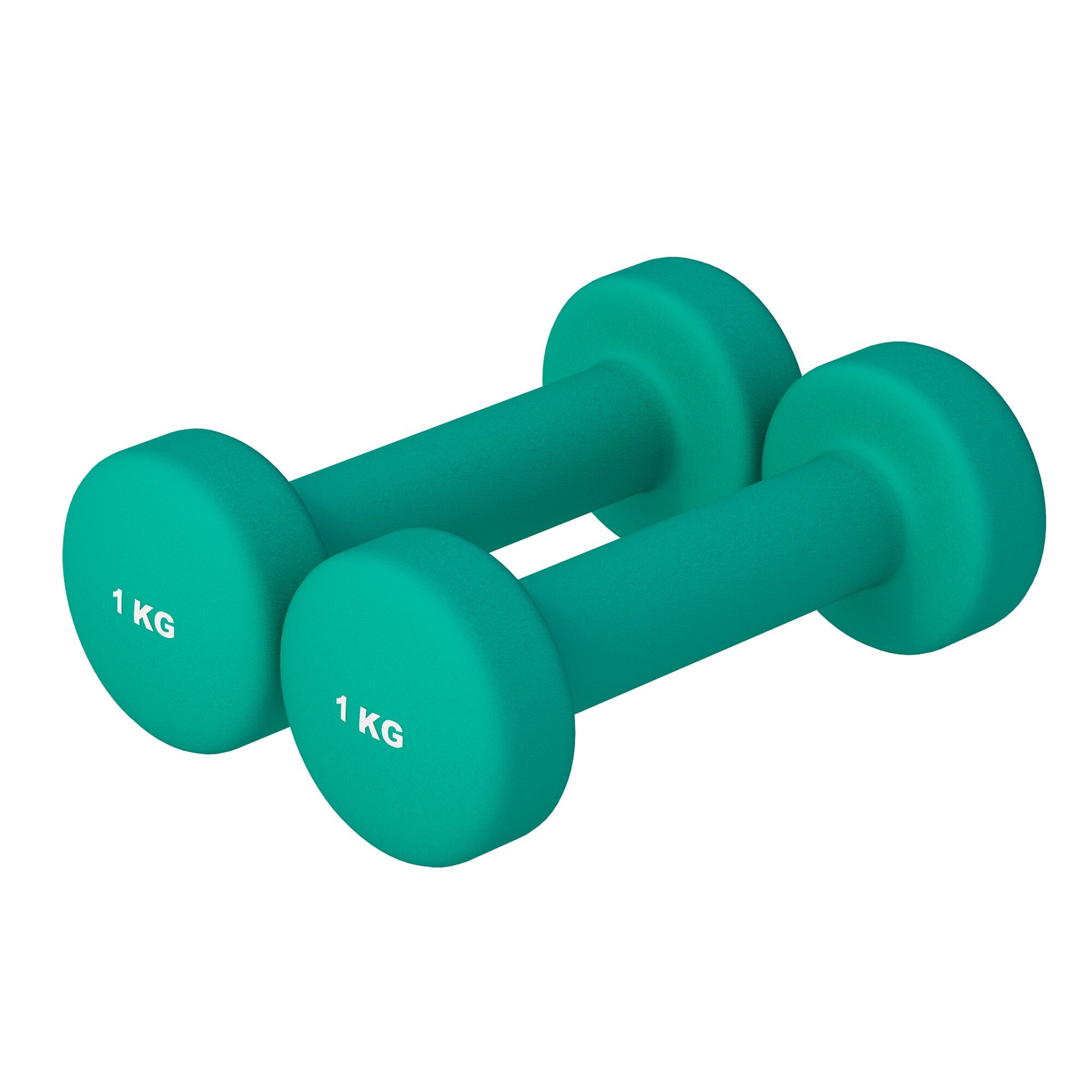 Coppia di manubri fitness Gorilla Sports da 1 kg in neoprene verde, attrezzi palestra casa