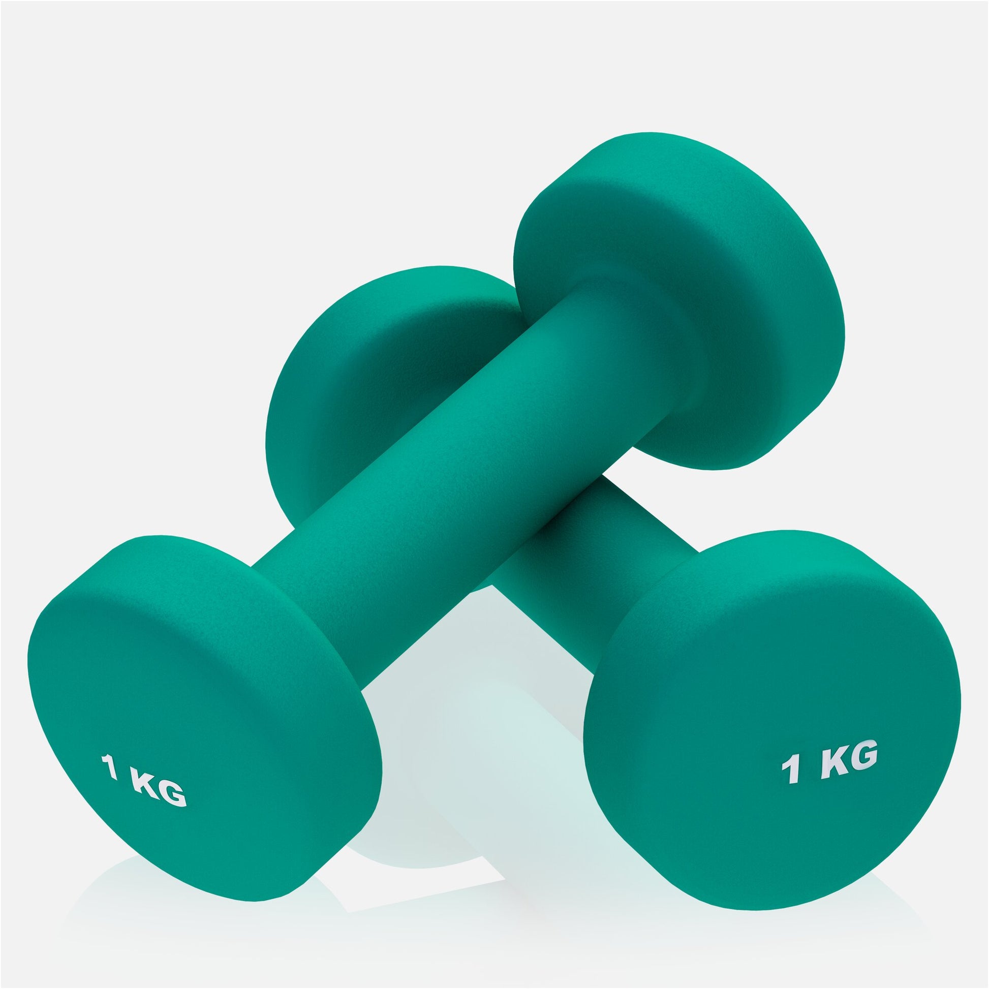 Coppia di manubri verdi 1 kg Gorilla Sports per allenamento fitness e bodybuilding